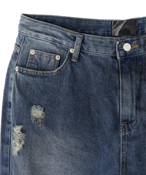SIS（エスアイエス）の「SIS/エスアイエス/CRASH WASH DENIM（デニムパンツ・レディース・ネイビー/ブルー・L/M）」の7枚目の写真