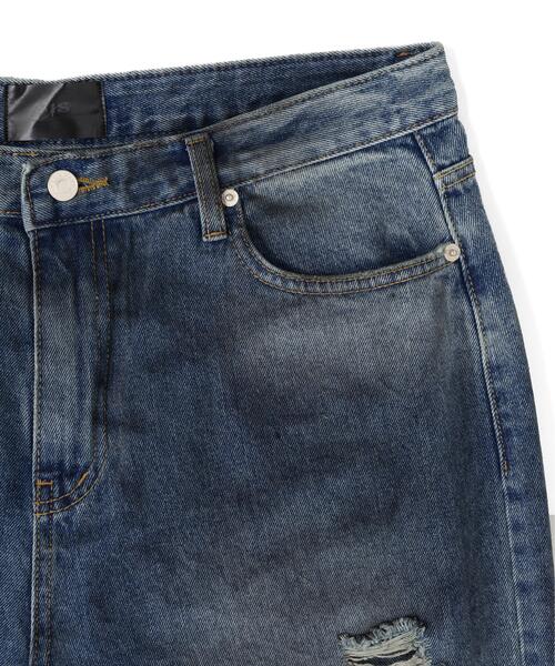 SIS（エスアイエス）の「SIS/エスアイエス/CRASH WASH DENIM（デニムパンツ・レディース・ネイビー/ブルー・L/M）」の8枚目の写真