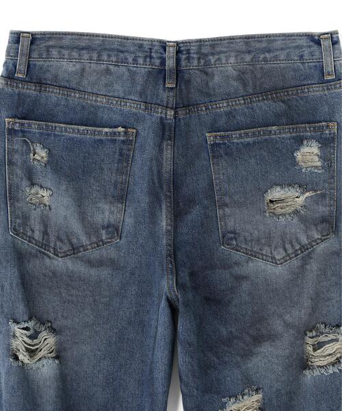 SIS（エスアイエス）の「SIS/エスアイエス/CRASH WASH DENIM（デニムパンツ・レディース・ネイビー/ブルー・L/M）」の10枚目の写真