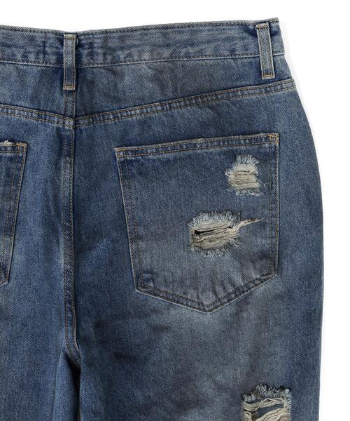 SIS（エスアイエス）の「SIS/エスアイエス/CRASH WASH DENIM（デニムパンツ・レディース・ネイビー/ブルー・L/M）」の11枚目の写真