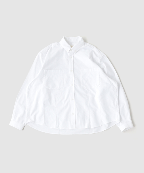 WISM(ウィズム)の「Estudio Niksen / エストゥディオ・ニクセン Dart Oxford Shirt(シャツ/ブラウス・メンズ・ホワイト/ブルー・1/2)」の1枚目の写真