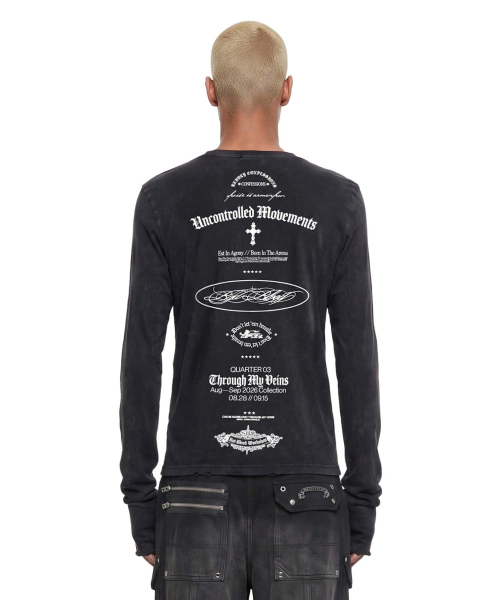BADBLOOD(バッドブラッド)の「T.M.V. UNCONTROLLED ロングスリーブ1- ブラック(Tシャツ/カットソー・レディース・その他・SMALL/MEDIUM)」の1枚目の写真