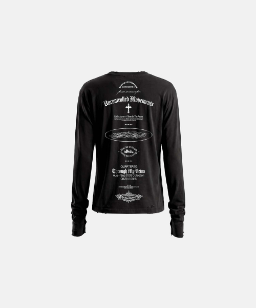 BADBLOOD(バッドブラッド)の「T.M.V. UNCONTROLLED ロングスリーブ1- ブラック(Tシャツ/カットソー・レディース・その他・SMALL/MEDIUM)」の3枚目の写真