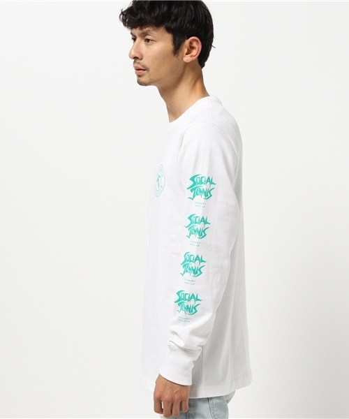 AMERICAN RAG CIE（アメリカンラグシー）の「WOODWARSS (ウッドワース) 袖プリント 長袖 Tシャツ SOCIAL TENNIS_LONG（Tシャツ/カットソー・メンズ・ホワイト/ブラック・L/M）」の3枚目の写真