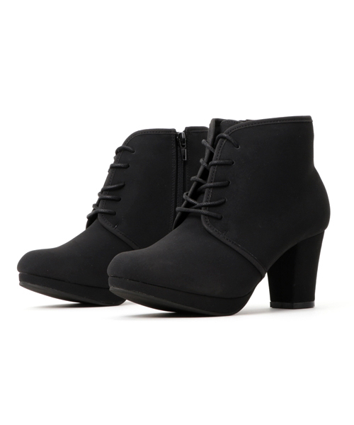 REAL CUBE(リアルキューブ)の「 レースアップアンクルショートブーツ・ブーティー REAL CUBE(ブーツ・レディース・モカ/ダークブラウン/ブラック/カーキ/ブラック系その他・L/M)」の3枚目の写真