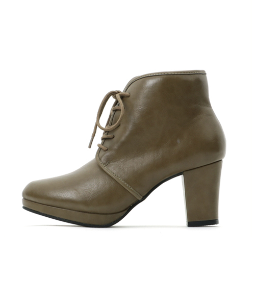 REAL CUBE(リアルキューブ)の「 レースアップアンクルショートブーツ・ブーティー REAL CUBE(ブーツ・レディース・モカ/ダークブラウン/ブラック/カーキ/ブラック系その他・L/M)」の6枚目の写真