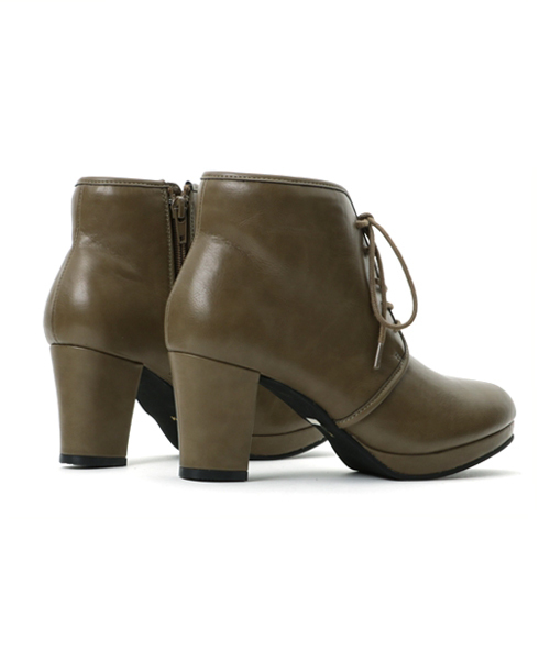 REAL CUBE(リアルキューブ)の「 レースアップアンクルショートブーツ・ブーティー REAL CUBE(ブーツ・レディース・モカ/ダークブラウン/ブラック/カーキ/ブラック系その他・L/M)」の8枚目の写真