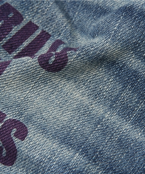 HYSTERIC GLAMOUR（ヒステリックグラマー）の「SP加工COLLAGE pt SデニムスリムストレートPT（デニムパンツ・メンズ・インディゴブルー・28inch/29inch/30inch/31inch/32inch/34inch）」の4枚目の写真