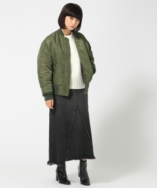 HARE（ハレ）の「BIG MA-1( HARE)（MA-1・レディース・ネイビー/カーキ/ベージュ・MEDIUM/SMALL）」の5枚目の写真