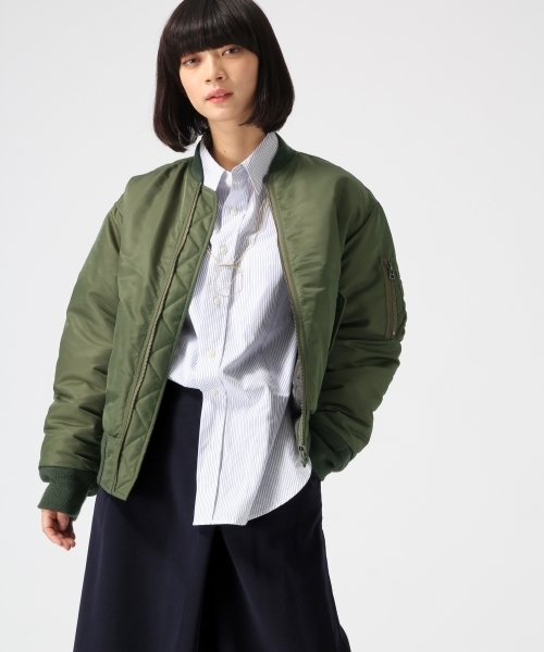 HARE（ハレ）の「BIG MA-1( HARE)（MA-1・レディース・ネイビー/カーキ/ベージュ・MEDIUM/SMALL）」の4枚目の写真