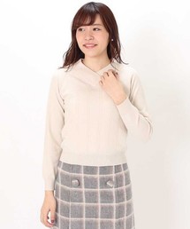 ラメVネックニット