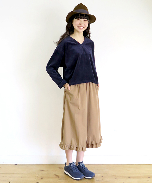 Ne-net(ネネット)の「S (S)フリルガウチョ②(その他パンツ・レディース・ネイビー/ブラウン・02)」の11枚目の写真