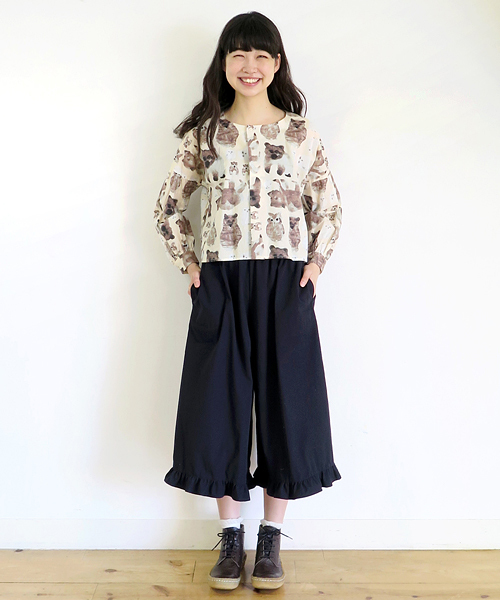 Ne-net(ネネット)の「S (S)フリルガウチョ②(その他パンツ・レディース・ネイビー/ブラウン・02)」の12枚目の写真