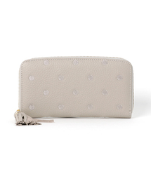 ペルケ perche / 牛革ドット刺繍ラウンド長財布