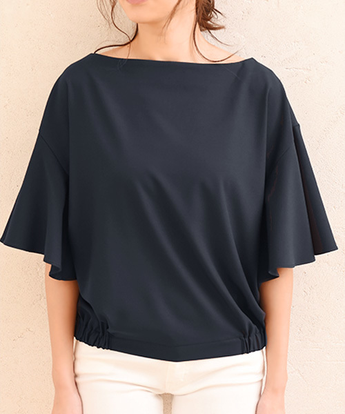 Luz Llena (philter)（ラズレナ　フィルター）の「ジョーゼットフレアスリーブトップス（シャツ/ブラウス・レディース・オフホワイト/グレー/ネイビー/レッド・MEDIUM）」の7枚目の写真