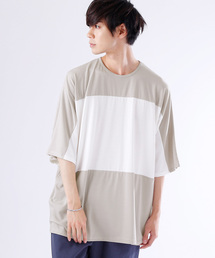 MONO-MART | センターバイカラーBIG カットソー/TRストレッチ(Tシャツ/カットソー)