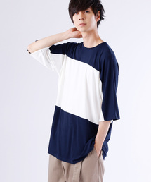 MONO-MART | センターバイカラーBIG カットソー/TRストレッチ(Tシャツ/カットソー)