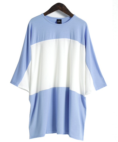 MONO-MART(モノマート)の「センターバイカラーBIG カットソー/TRストレッチ(Tシャツ/カットソー・メンズ・ブラック系その他/グレー系その他/ブルー系その他/ブルー系その他2/ベージュ系その他/グリーン系その他・FREE)」の15枚目の写真