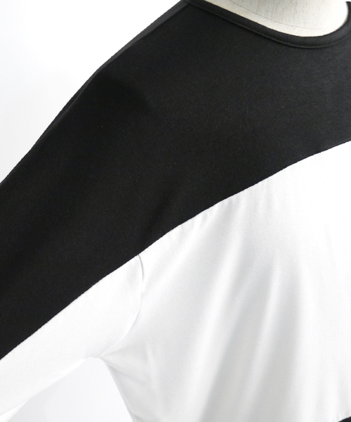 MONO-MART(モノマート)の「センターバイカラーBIG カットソー/TRストレッチ(Tシャツ/カットソー・メンズ・ブラック系その他/グレー系その他/ブルー系その他/ブルー系その他2/ベージュ系その他/グリーン系その他・FREE)」の9枚目の写真