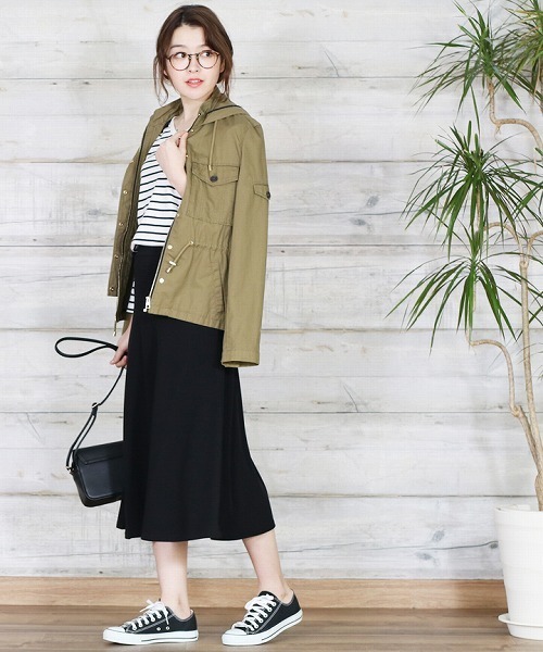 reca（レカ）の「ウエストゴムで楽々☆ミモレ丈スウェットフレアスカート（スカート・レディース・ブラック/ダークグレー・FREE）」の6枚目の写真