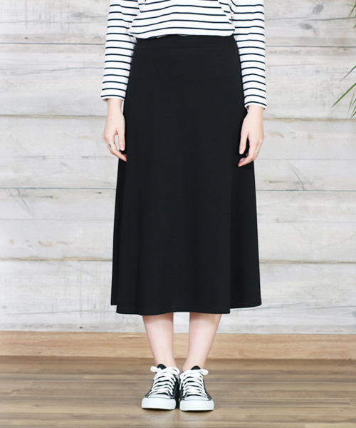 reca（レカ）の「ウエストゴムで楽々☆ミモレ丈スウェットフレアスカート（スカート・レディース・ブラック/ダークグレー・FREE）」の18枚目の写真