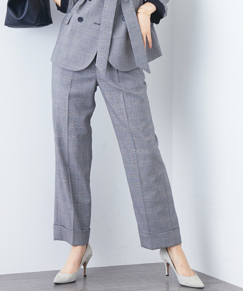 STUDIOUS（ステュディオス）の「【STUDIOUS】スノーデンストレートパンツ（スラックス・レディース・ブラック/マルチ・1/0）」の2枚目の写真