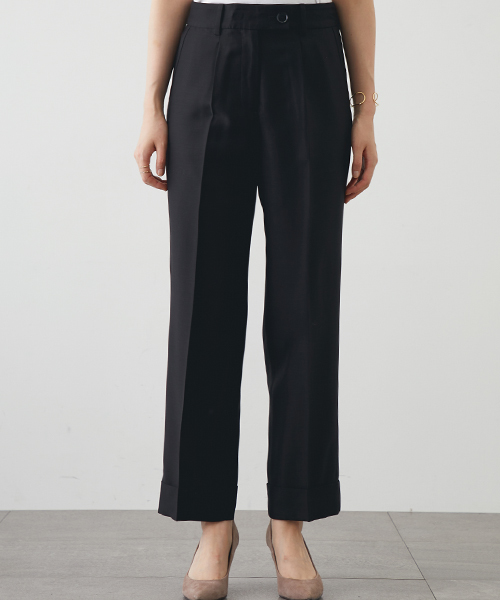 STUDIOUS（ステュディオス）の「【STUDIOUS】スノーデンストレートパンツ（スラックス・レディース・ブラック/マルチ・1/0）」の10枚目の写真