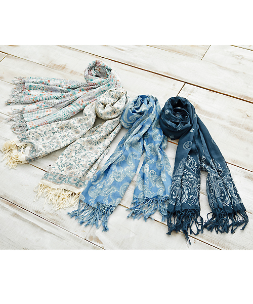 coen（コーエン）の「【InRed掲載】ペイズリー柄プリント大判ストール（ストール/ショール・レディース・ピンク/コバルトブルー・フリー）」の6枚目の写真