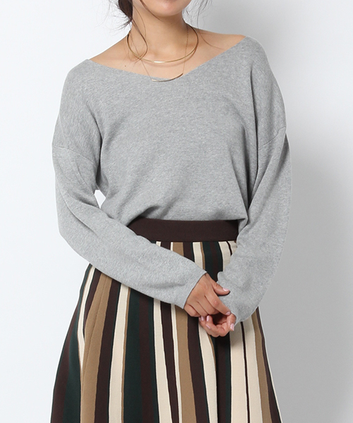 laboratory work（ラボラトリーワーク）の「【大人気】ミラノリブVニット（ニット/セーター・レディース・ピンク/ブルー/杢グレー/ブラック・MEDIUM）」の3枚目の写真