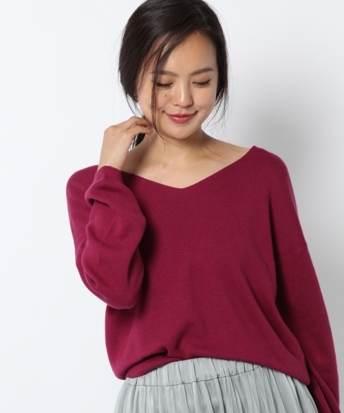 laboratory work（ラボラトリーワーク）の「【大人気】ミラノリブVニット（ニット/セーター・レディース・ピンク/ブルー/杢グレー/ブラック・MEDIUM）」の14枚目の写真