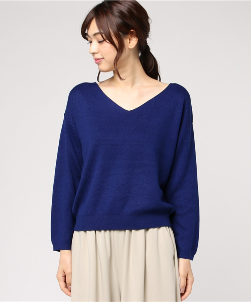 laboratory work（ラボラトリーワーク）の「【大人気】ミラノリブVニット（ニット/セーター・レディース・ピンク/ブルー/杢グレー/ブラック・MEDIUM）」の5枚目の写真