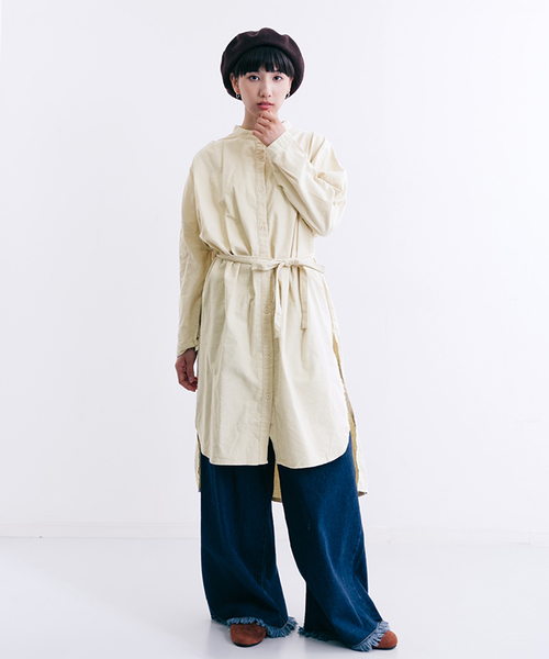 MERLOT（メルロー）の「ウエストベルトバンドカラーシャツワンピース1234（シャツワンピース・レディース・ベージュ/グリーン/レッド/キャメル/ブラック・FREE）」の7枚目の写真