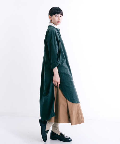 MERLOT（メルロー）の「ウエストベルトバンドカラーシャツワンピース1234（シャツワンピース・レディース・ベージュ/グリーン/レッド/キャメル/ブラック・FREE）」の20枚目の写真