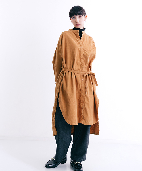 MERLOT（メルロー）の「ウエストベルトバンドカラーシャツワンピース1234（シャツワンピース・レディース・ベージュ/グリーン/レッド/キャメル/ブラック・FREE）」の17枚目の写真