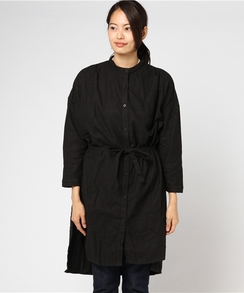 MERLOT（メルロー）の「ウエストベルトバンドカラーシャツワンピース1234（シャツワンピース・レディース・ベージュ/グリーン/レッド/キャメル/ブラック・FREE）」の18枚目の写真