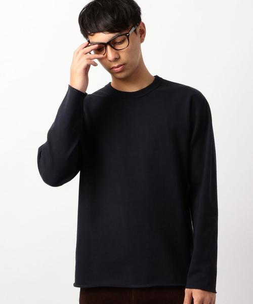 green label relaxing(グリーンレーベルリラクシング)の「SC カットオフ スウェット ワイドクルー ◆(スウェット・メンズ・オフホワイト/ブラウン/ネイビー・SMALL/MEDIUM/LARGE)」の3枚目の写真