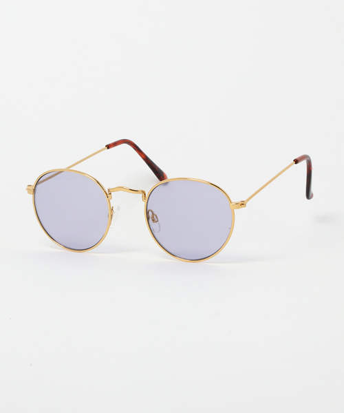 WEGO（ウィゴー）の「WEGO/ゴールドメタルボストンタイプサングラス（サングラス・メンズ・パープル/イエロー/レッド系その他・FREE）」の2枚目の写真