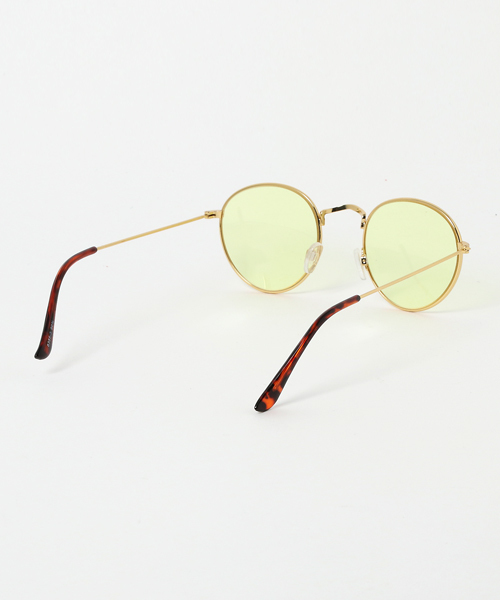 WEGO（ウィゴー）の「WEGO/ゴールドメタルボストンタイプサングラス（サングラス・メンズ・パープル/イエロー/レッド系その他・FREE）」の4枚目の写真