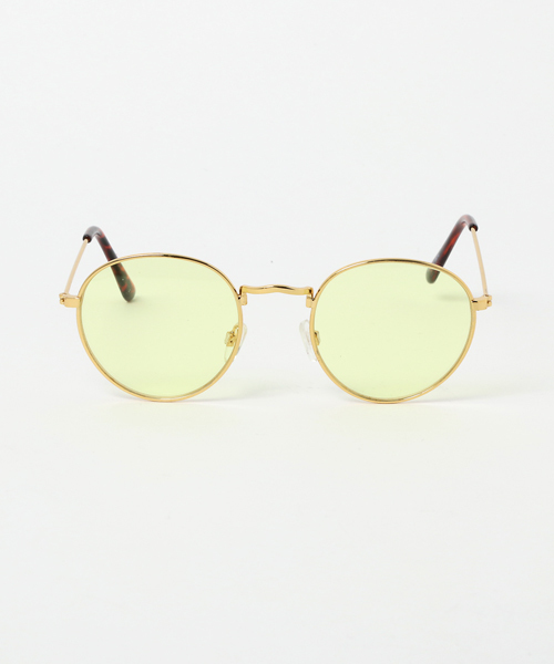 WEGO（ウィゴー）の「WEGO/ゴールドメタルボストンタイプサングラス（サングラス・メンズ・パープル/イエロー/レッド系その他・FREE）」の5枚目の写真