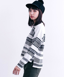 MERLOT | ボーダーストライプリブニットプルオーバー1318(ニット/セーター)