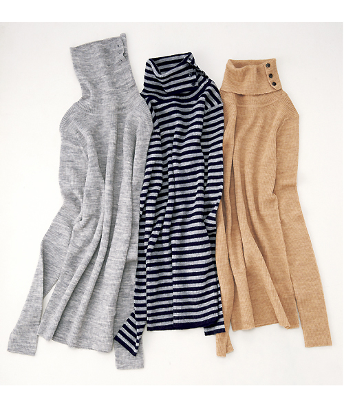 coen（コーエン）の「【InRed/リンネル掲載】ウォッシャブルウールタートルネックセーター（ニット/セーター・レディース・オフホワイト/ブラック/グレー/ナチュラル/ベージュ/レッド/ロイヤルブルー/ネイビー・MEDIUM/LARGE）」の15枚目の写真