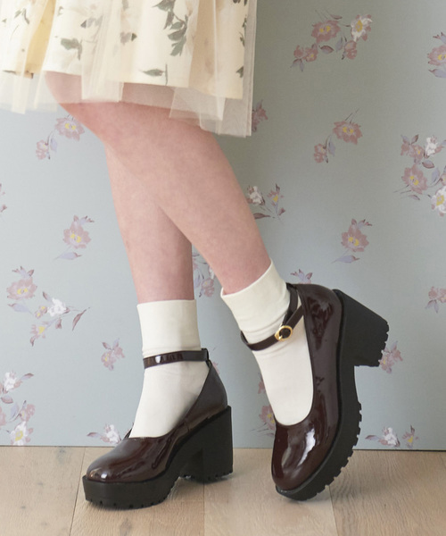 MAJESTIC LEGON（マジェスティックレゴン）の「ボリュームヒールパンプス（パンプス・レディース・ブラウン系その他/ブラック系その他/ブラック・LARGE/MEDIUM/SMALL）」の3枚目の写真