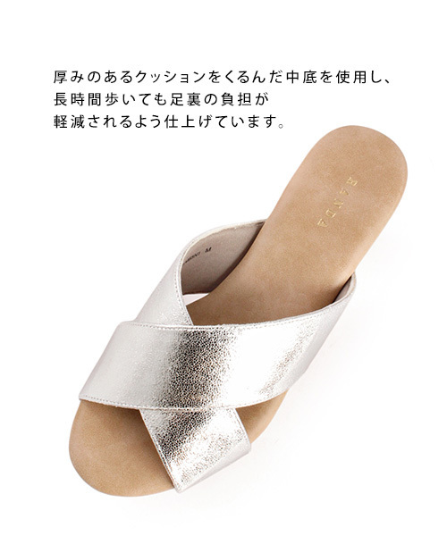 RANDA（ランダ）の「【足にフィットするよう履き心地を追求】クロスウエッジサンダル（サンダル・レディース・ホワイト/シルバー/ブルー/ブラック・SS/S/LL/M/L）」の11枚目の写真