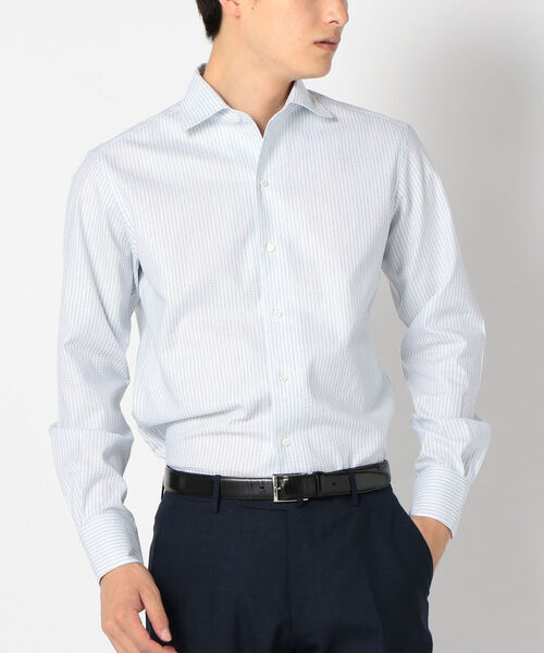 セール Sd Monti社製生地 カラミ ストライプ ワンピースカラー シャツ ライトブルー シャツ ブラウス Ships シップス のファッション通販 Zozotown