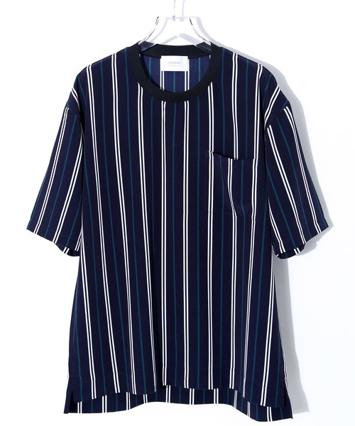 【美品】STUDIOUSストライプ半袖シャツ STUDIOUS（ステュディオス）の「【STUDIOUS】フィルストライプ