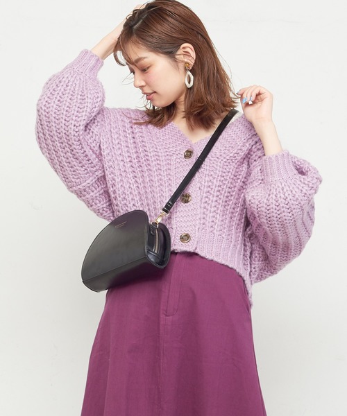 natural couture（ナチュラルクチュール）の「棒針風ショートカーディガン（カーディガン/ボレロ・レディース・アイボリー/ライトベージュ/ミント/ラベンダー/ピンクベージュ・FREE）」の5枚目の写真