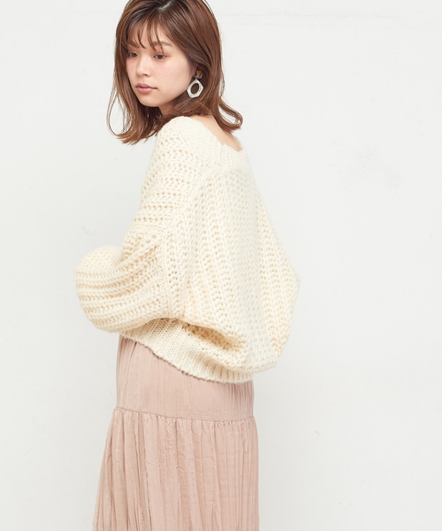 natural couture（ナチュラルクチュール）の「棒針風ショートカーディガン（カーディガン/ボレロ・レディース・アイボリー/ライトベージュ/ミント/ラベンダー/ピンクベージュ・FREE）」の8枚目の写真