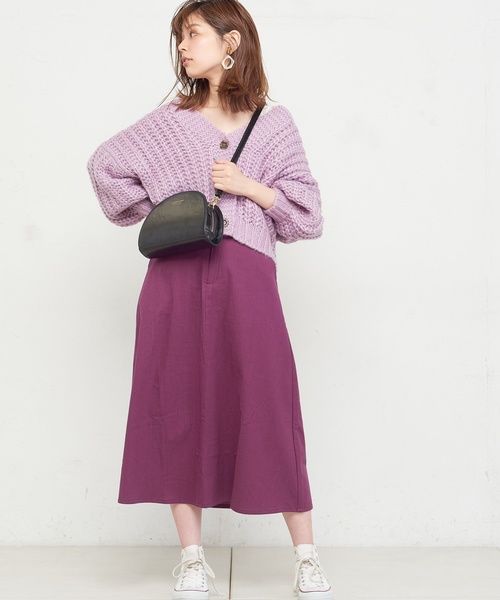 natural couture（ナチュラルクチュール）の「棒針風ショートカーディガン（カーディガン/ボレロ・レディース・アイボリー/ライトベージュ/ミント/ラベンダー/ピンクベージュ・FREE）」の17枚目の写真