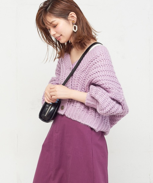 natural couture（ナチュラルクチュール）の「棒針風ショートカーディガン（カーディガン/ボレロ・レディース・アイボリー/ライトベージュ/ミント/ラベンダー/ピンクベージュ・FREE）」の18枚目の写真