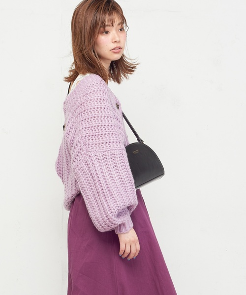 natural couture（ナチュラルクチュール）の「棒針風ショートカーディガン（カーディガン/ボレロ・レディース・アイボリー/ライトベージュ/ミント/ラベンダー/ピンクベージュ・FREE）」の19枚目の写真